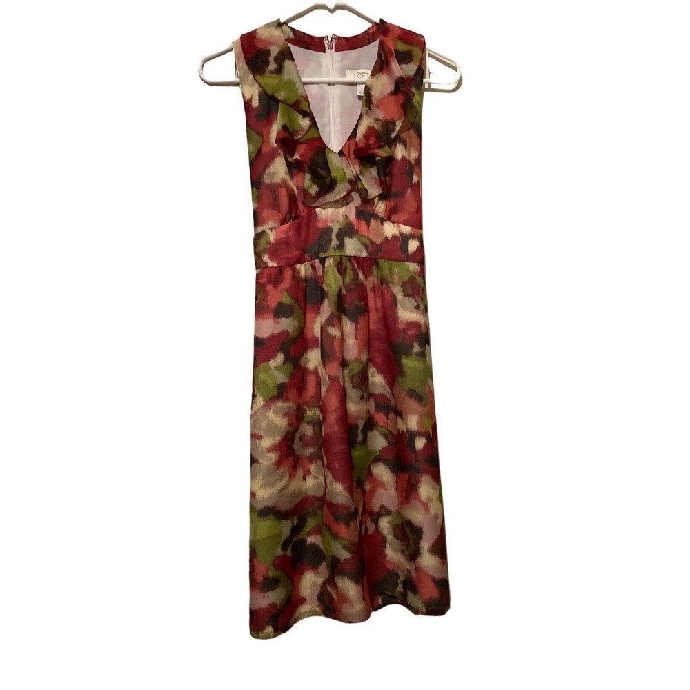 Ann Taylor Loft Size 6 Womans Sleeveless A-Line Career Cocktail Dress Pink Green